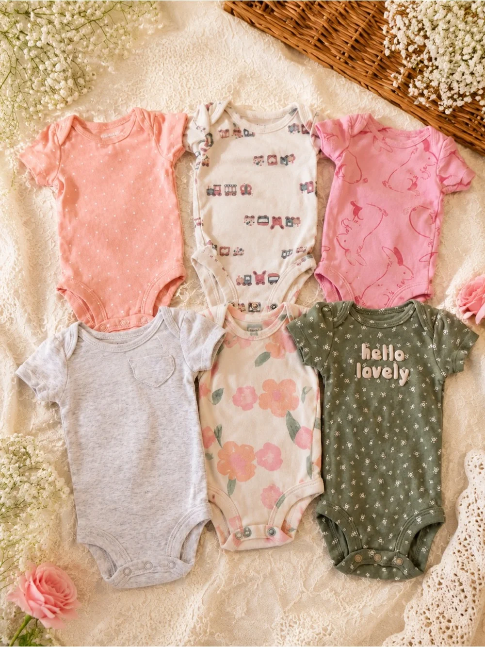 Carter’s Newborn Baby Girl Bodysuit Bundle
